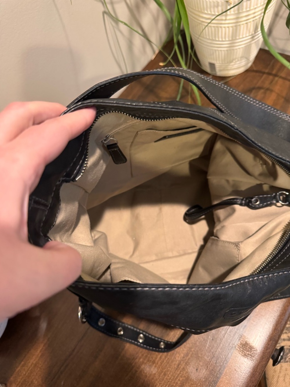 Coach Black Leather Zoe Hobo Shoulder Bag - Picture 3 of 7